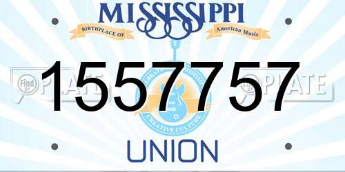 1557757 Mississippi License Plate