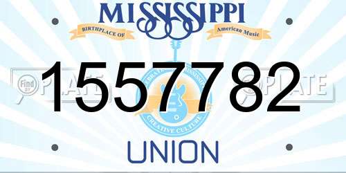 1557782 Mississippi License Plate