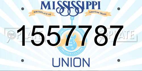 1557787 Mississippi License Plate