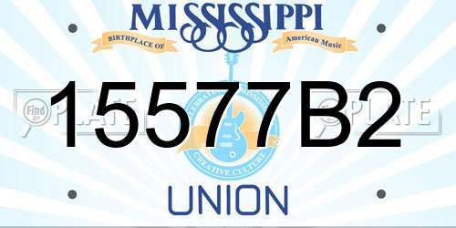 15577B2 Mississippi License Plate