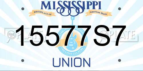 15577S7 Mississippi License Plate