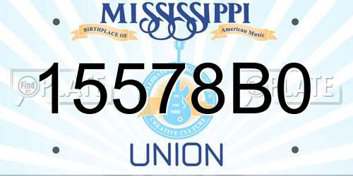 15578B0 Mississippi License Plate
