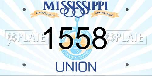 1558 Mississippi License Plate