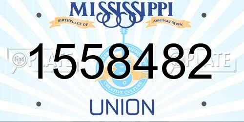 1558482 Mississippi License Plate