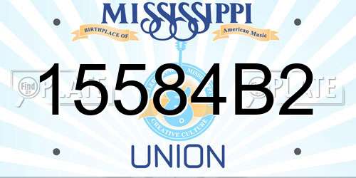 15584B2 Mississippi License Plate