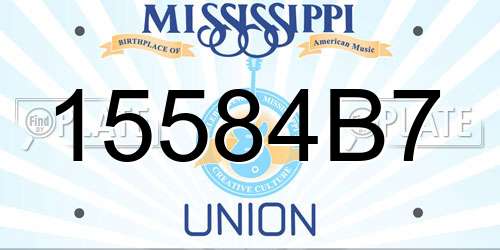 15584B7 Mississippi License Plate