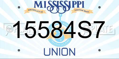 15584S7 Mississippi License Plate
