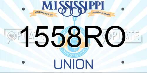 1558RO Mississippi License Plate