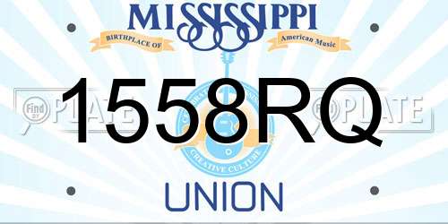 1558RQ Mississippi License Plate
