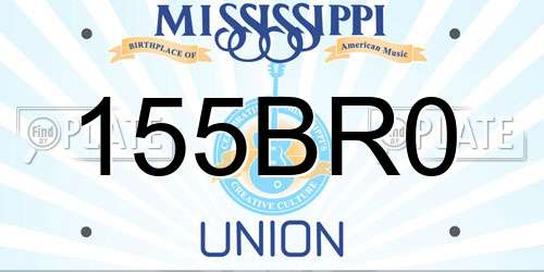 155BR0 Mississippi License Plate