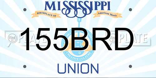 155BRD Mississippi License Plate
