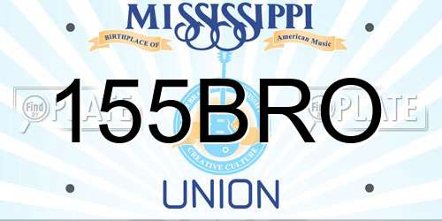 155BRO Mississippi License Plate