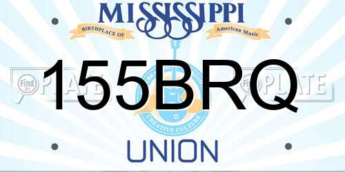 155BRQ Mississippi License Plate