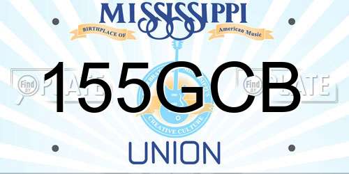 155GCB Mississippi License Plate