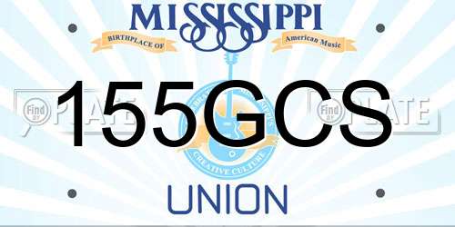 155GCS Mississippi License Plate