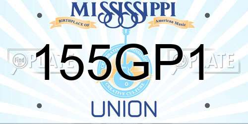 155GP1 Mississippi License Plate