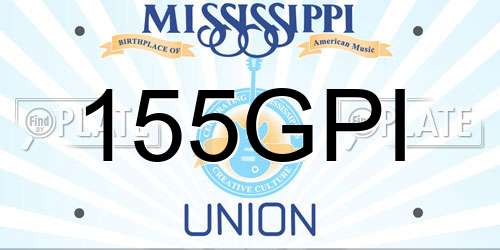 155GPI Mississippi License Plate