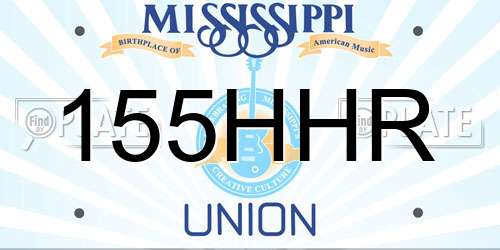 155HHR Mississippi License Plate