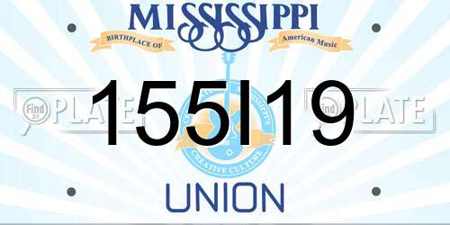 155I19 Mississippi License Plate