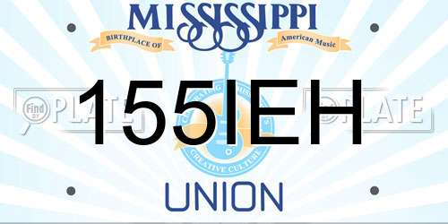 155IEH Mississippi License Plate