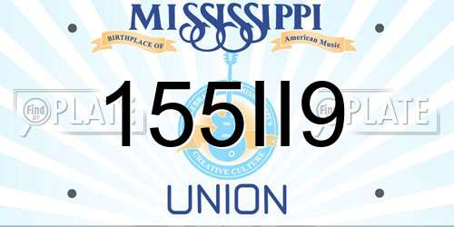 155II9 Mississippi License Plate