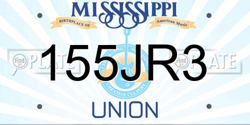 155JR3 Mississippi License Plate
