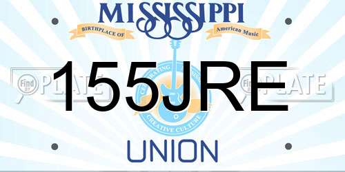 155JRE Mississippi License Plate