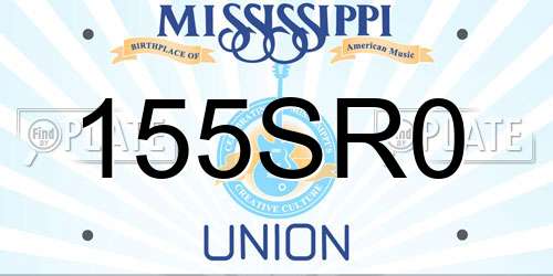 155SR0 Mississippi License Plate
