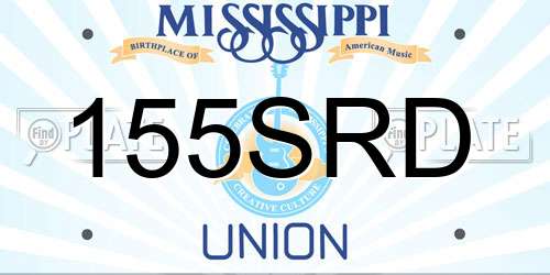 155SRD Mississippi License Plate