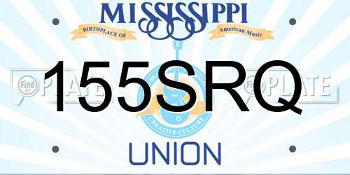 155SRQ Mississippi License Plate