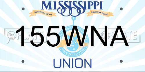 155WNA Mississippi License Plate