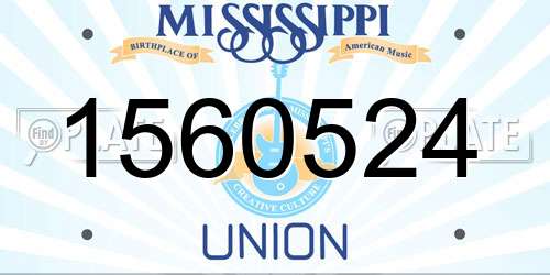 1560524 Mississippi License Plate