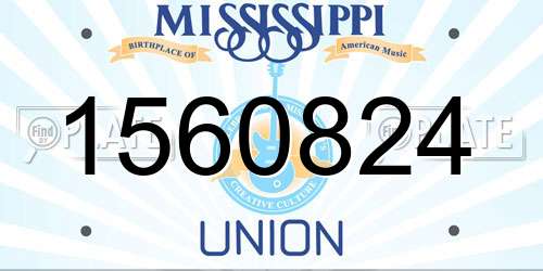 1560824 Mississippi License Plate