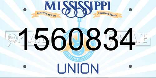1560834 Mississippi License Plate