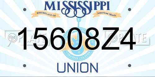 15608Z4 Mississippi License Plate