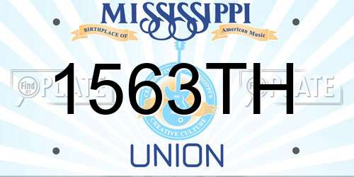 1563TH Mississippi License Plate