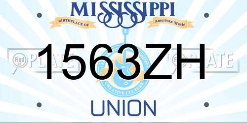 1563ZH Mississippi License Plate