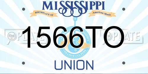 1566TO Mississippi License Plate