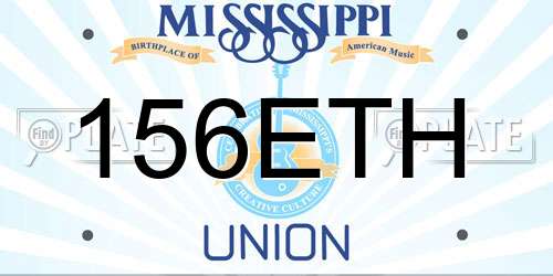 156ETH Mississippi License Plate