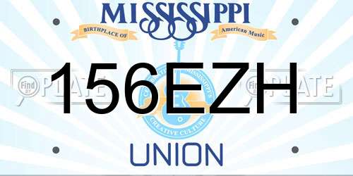 156EZH Mississippi License Plate
