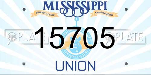15705 Mississippi License Plate