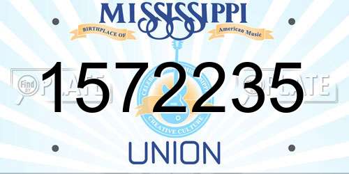 1572235 Mississippi License Plate