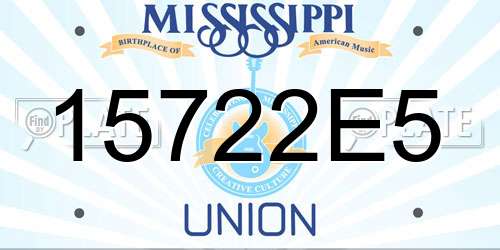 15722E5 Mississippi License Plate