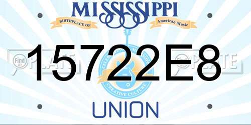 15722E8 Mississippi License Plate