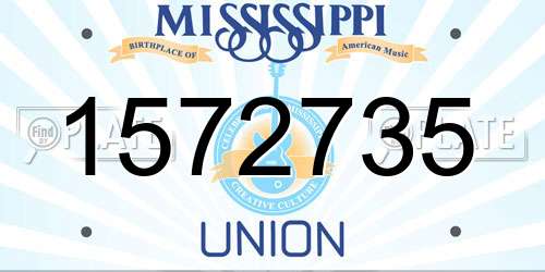1572735 Mississippi License Plate