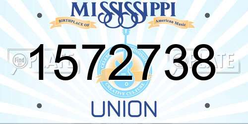1572738 Mississippi License Plate