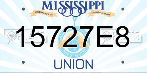 15727E8 Mississippi License Plate