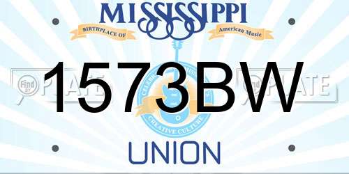 1573BW Mississippi License Plate