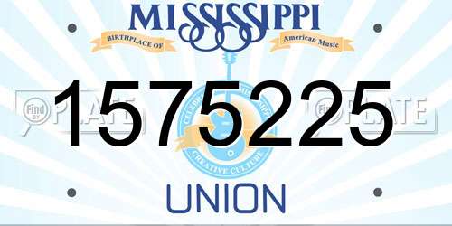 1575225 Mississippi License Plate