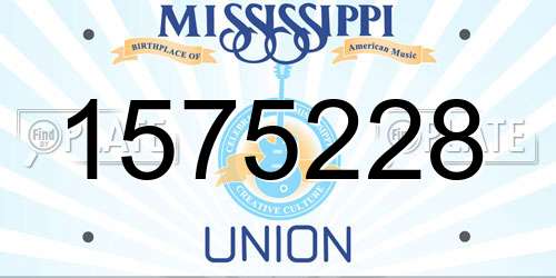 1575228 Mississippi License Plate